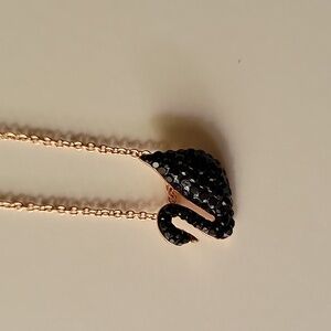 Swarovski black swan necklace